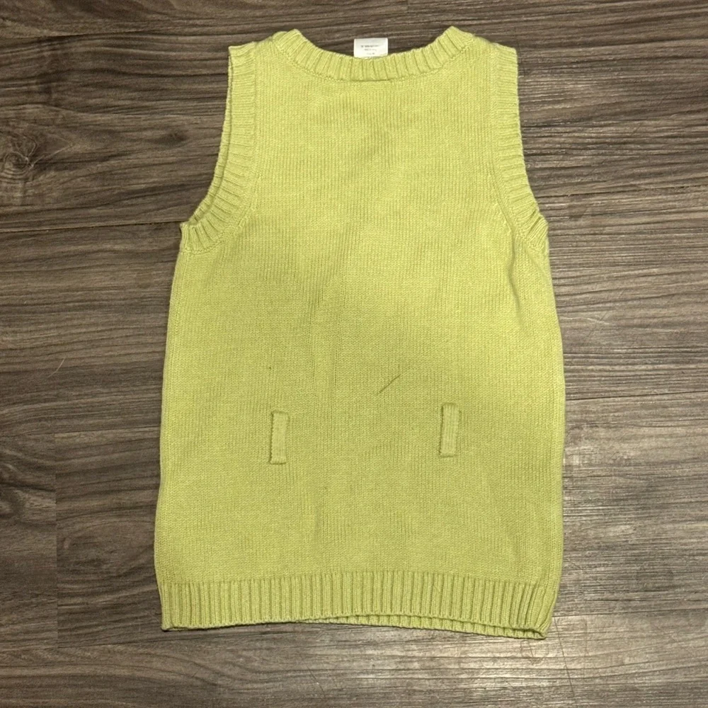 Gymboree Girl 3-4T Horse Appliqué Green Sweater Vest Dress 100% Cotton I Boho